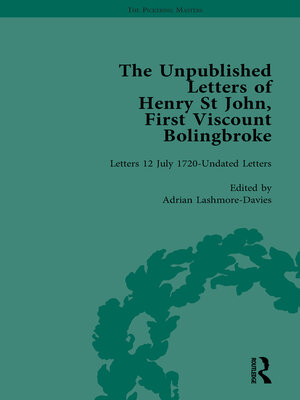 cover image of The Unpublished Letters of Henry St John, First Viscount Bolingbroke Vol 5
